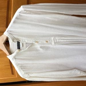 J Peterman  off white poet shirt